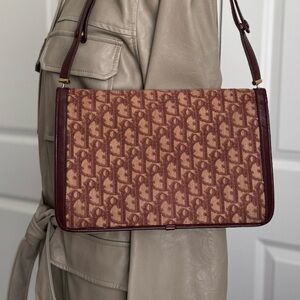 Dior Brown Crossbody Bag with Monogram Design